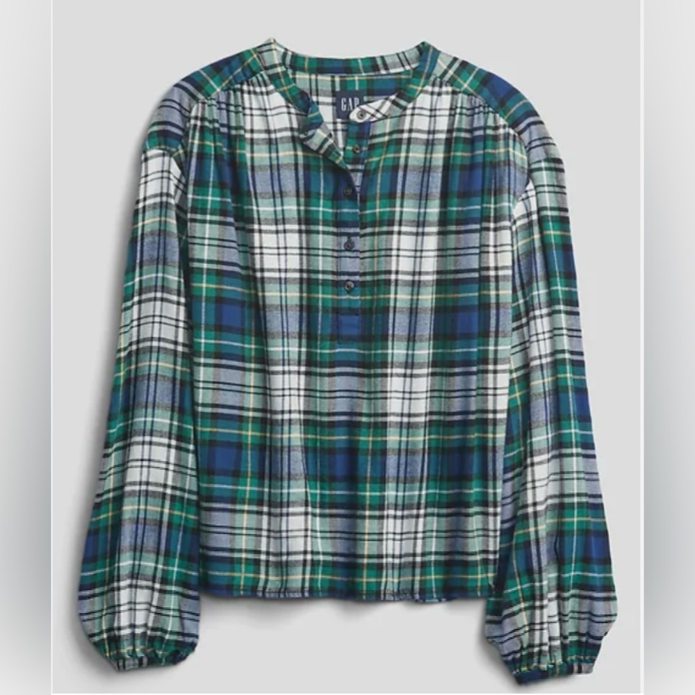 🆕 Gap Shirred Henley Top Women’s Size M